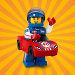 Minifig col324 : L'homme voiture de course