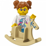 Minifig col420 : La cavalière de cheval à bascule