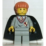 Minifig hp007 : Ron Weasley (pull avec blason Gryffondor, cape noire)