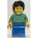 Minifig hp038 : Harry Potter (pull vert sable, jabmes bleues)