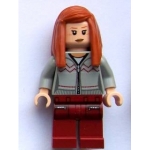 Minifig hp090 : Ginny Weasley (gilet gris bleuté clair, jambes rouges foncées avec poches)