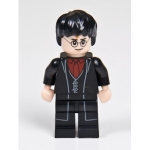 Minifig hp133 : Harry Potter (manteau noir, chemise et cravate rouges)