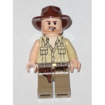 Minifig iaj033 : Indiana Jones (chemise ouverte, sourire bouche ouverte)