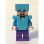 Minifig min020 : Steve (avec casque et armure bleu turquoise)