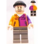 Minifig sh021 : Homme de main de Double-Face (Veste orange et violette, barbe)