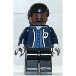 Minifig spd023 : Conducteur d'ambulance (Torse bleu foncé avec logo, jambes noires, cheveux homme noirs)