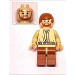 Minifig sw152 : Obi-Wan Kenobi (jambes orange foncé, peau claire, oreillette) (7283)