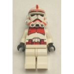 Minifig sw189 : Soldat clone de Choc (marques rouges, hanche blanches) (7671)