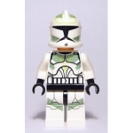 Minifig sw298 : Soldat clone (marques vertes, sable)