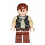 Minifig sw451 : Han Solo (jambes brun rougeâtre avec étui revolver, veste avec poches)