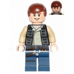 Minifig sw539 : Han Solo (jambes bleu foncé, veste avec poches)