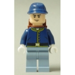 Minifig tlr019 : Soldat de la cavalerie (sac à dos, sourcils noirs, sourire)